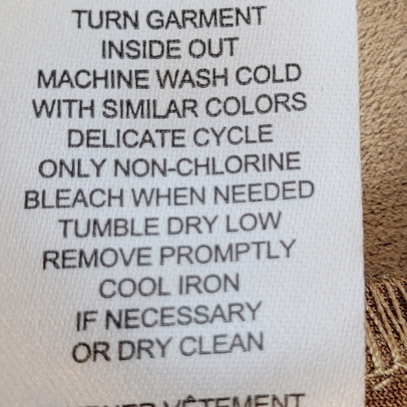 Tahari Cognac Faux Leather Open Front Roll-Tab Sleeve Long Blazer/Jacket - Sz XS - Picture 15 of 15